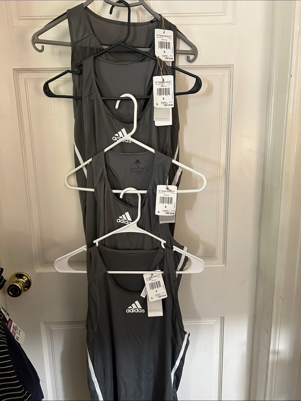 adidas Women’s  Gray Athletic One-Piece Tank Tops Lot of 4 Size Small NWT